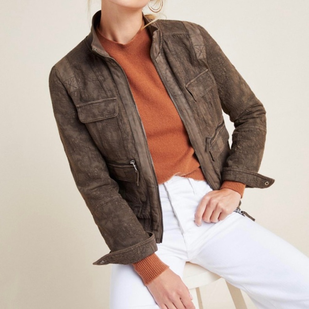 🎉4XHP🎉 Anthropologie Marrakech Colby Jacquard Bomber Jacket